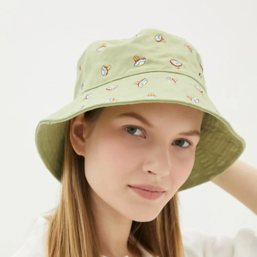 ⭐️ Embroidered Plant Mushroom Boho Peasant Hipster Hippie Art Street Bucket Hat